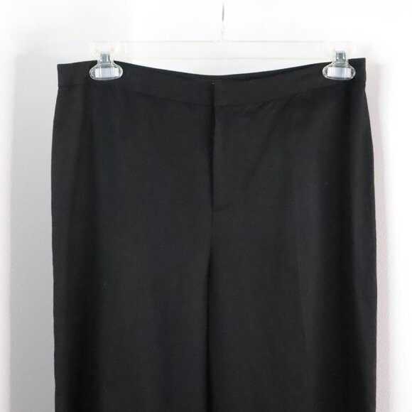 New Linda Allard Ellen Tracy Women's 10 Black Linen Silk Knit Straight Leg Pants - Picture 2 of 10